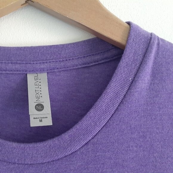 Unisex Next Level Apaprel Purple Tee Act With Integrity Size Medium NWOT - Picture 6 of 10